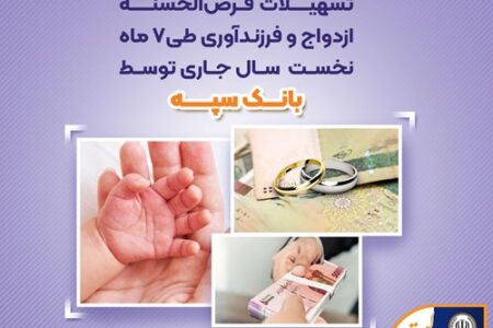 پرداخت بیش از ۱۳۰ هزار میلیارد ریال تسهیلات قرض الحسنه ازدواج و فرزندآوری طی ۷ ماه نخست سال جاری توسط بانک سپه